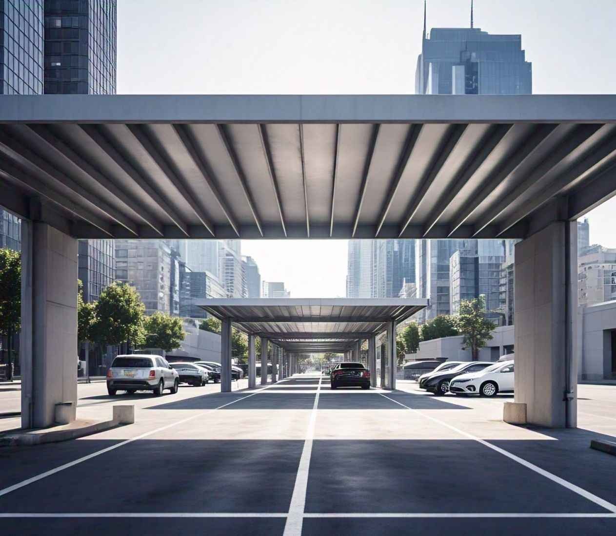 Metal car parking shade